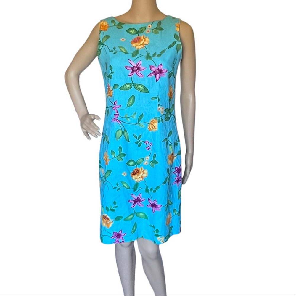Cold Water Creek floral sequin dress women’s size 6